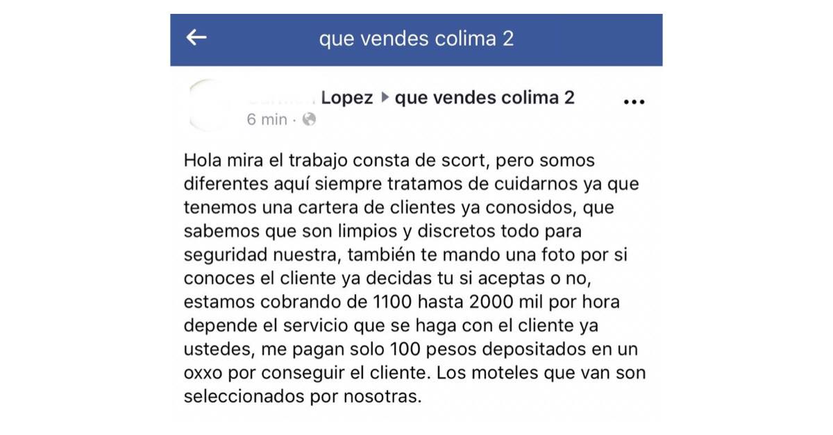 Imagen tomada de la red social de Facebook.